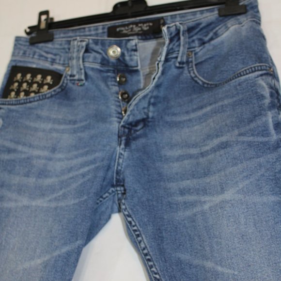 Philipp Plein Jeans blue mid-rise skinny men made in Italy Size 30 - Picture 3 of 15